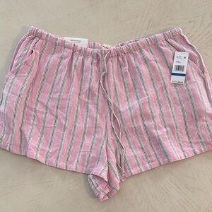 Aéropostale XL Linen Blend Pink Striped Shorts NWT